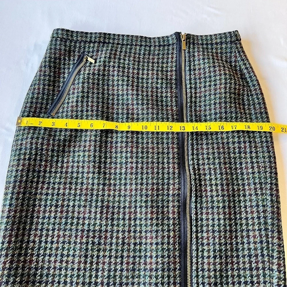 *FIRM PRICE* J. Crew Herringbone Wool Off Center Zipper Midi Pencil Skirt